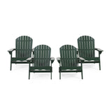 Malibu Outdoor Rustic Acacia Wood Folding Adirondack Chair (Set of 4)