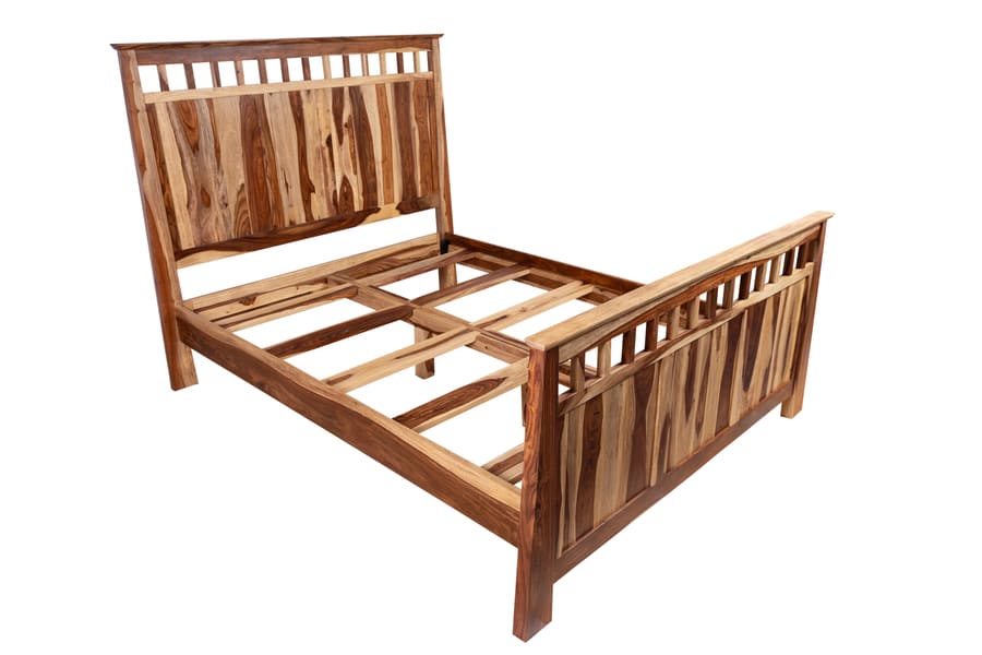Porter Designs Kalispell Solid Sheesham Wood Queen Natural Bed Natural 04-116-14-PDU102-KIT