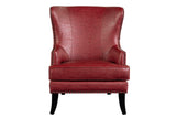 Porter Designs Grant Crackle Leather Wingback Contemporary Accent Chair Red 02-201-06-564