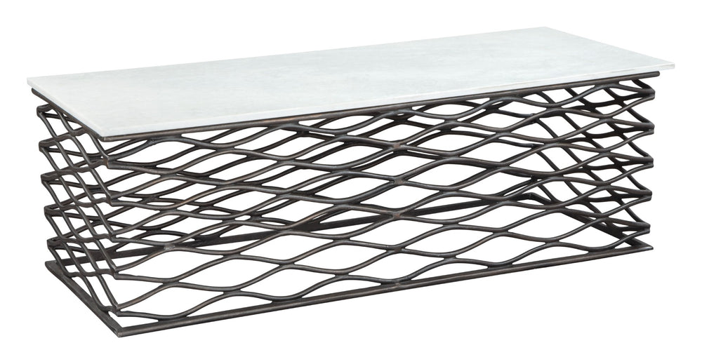 Zuo Modern Duchess Marble, MDF, Aluminum Modern Commercial Grade Coffee Table White, Antique Bronze Marble, MDF, Aluminum