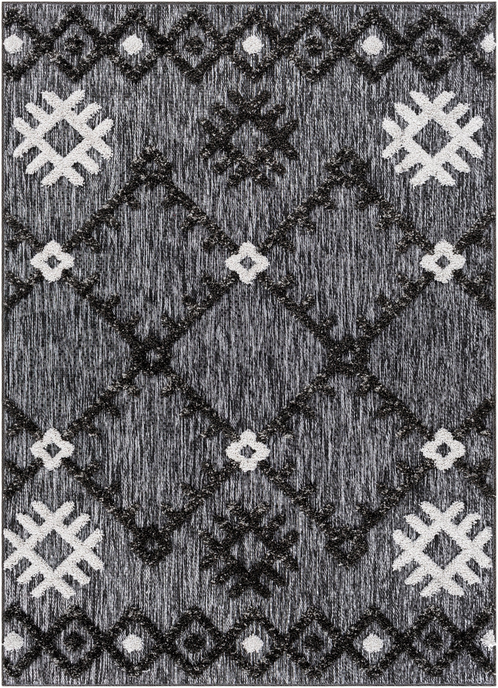 Toledo TLD-2304 Global Polypropylene Rug TLD2304-679 Light Gray, Medium Gray, Charcoal 100% Polypropylene 6'7" x 9'