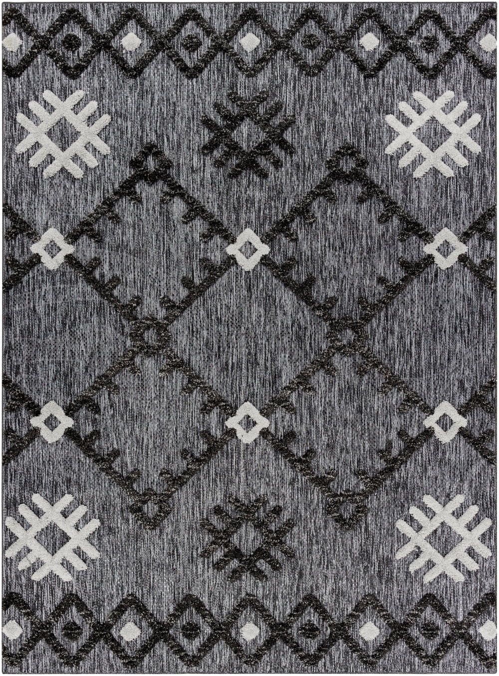 Toledo TLD-2304 Global Polypropylene Rug TLD2304-679 Light Gray, Medium Gray, Charcoal 100% Polypropylene 6'7" x 9'
