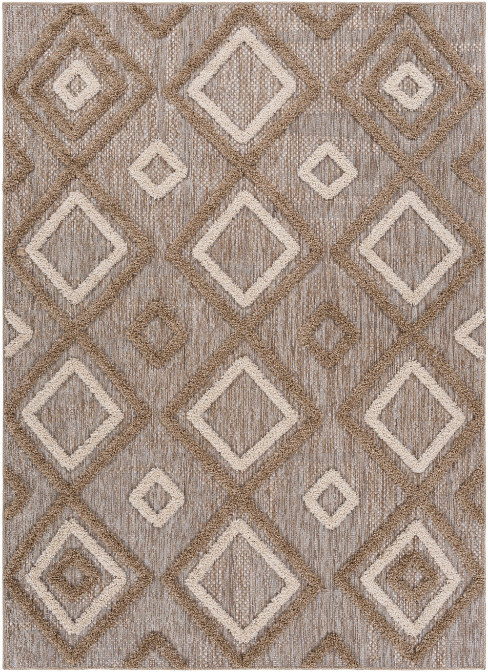 Toledo TLD-2305 Global Polypropylene Rug TLD2305-679 Khaki, Cream, Taupe 100% Polypropylene 6'7" x 9'