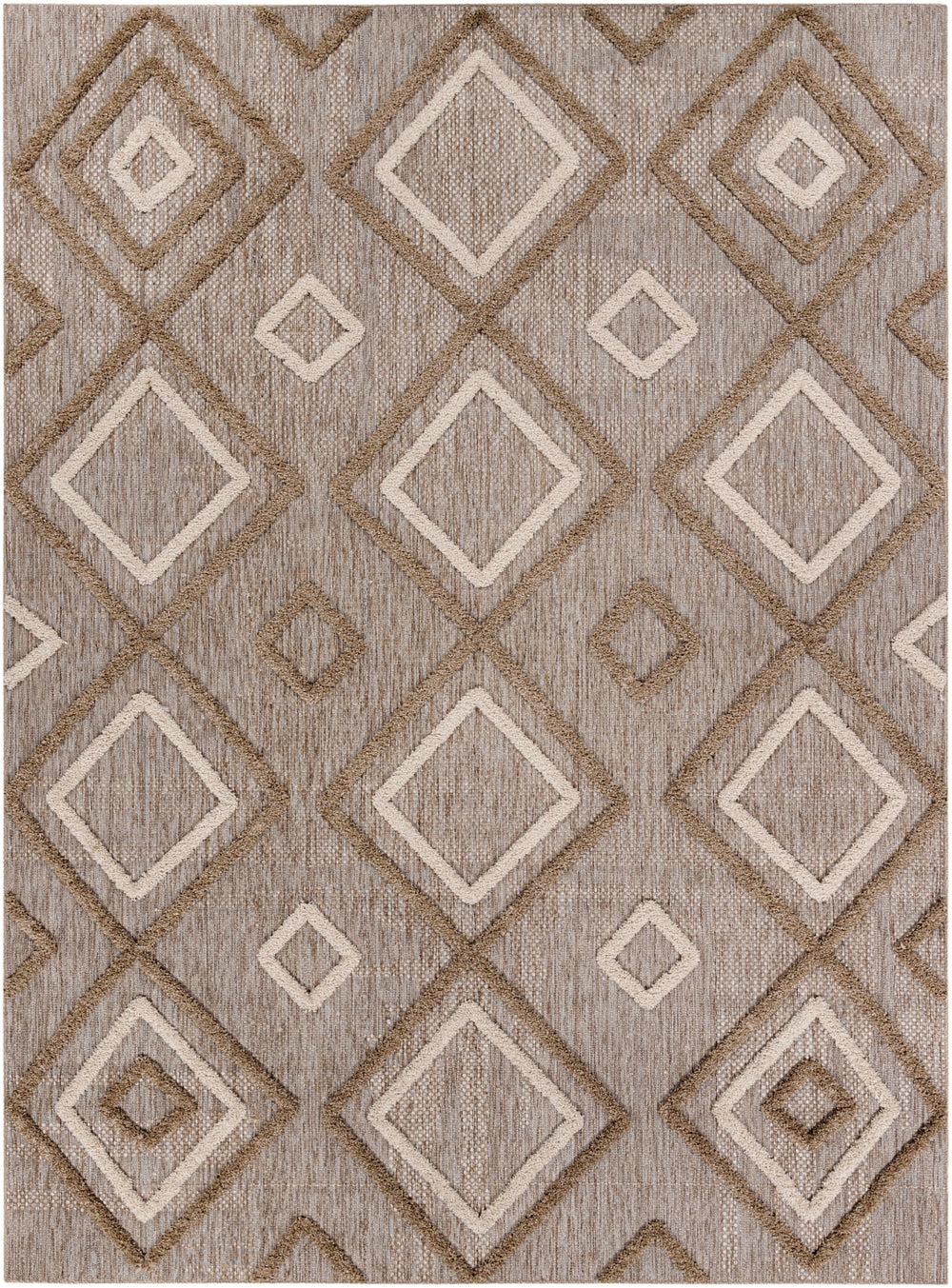Toledo TLD-2305 Global Polypropylene Rug TLD2305-679 Khaki, Cream, Taupe 100% Polypropylene 6'7" x 9'