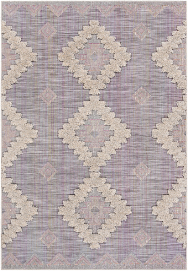 Toledo TLD-2309 Global Polypropylene Rug TLD2309-679 Cream, Light Gray, Bright Pink, Saffron 100% Polypropylene 6'7" x 9'