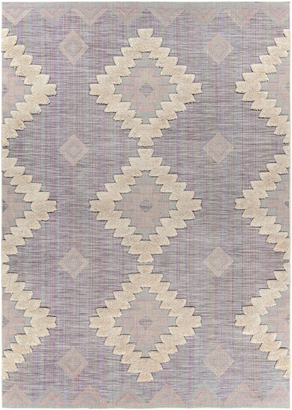 Toledo TLD-2309 Global Polypropylene Rug TLD2309-679 Cream, Light Gray, Bright Pink, Saffron 100% Polypropylene 6'7" x 9'