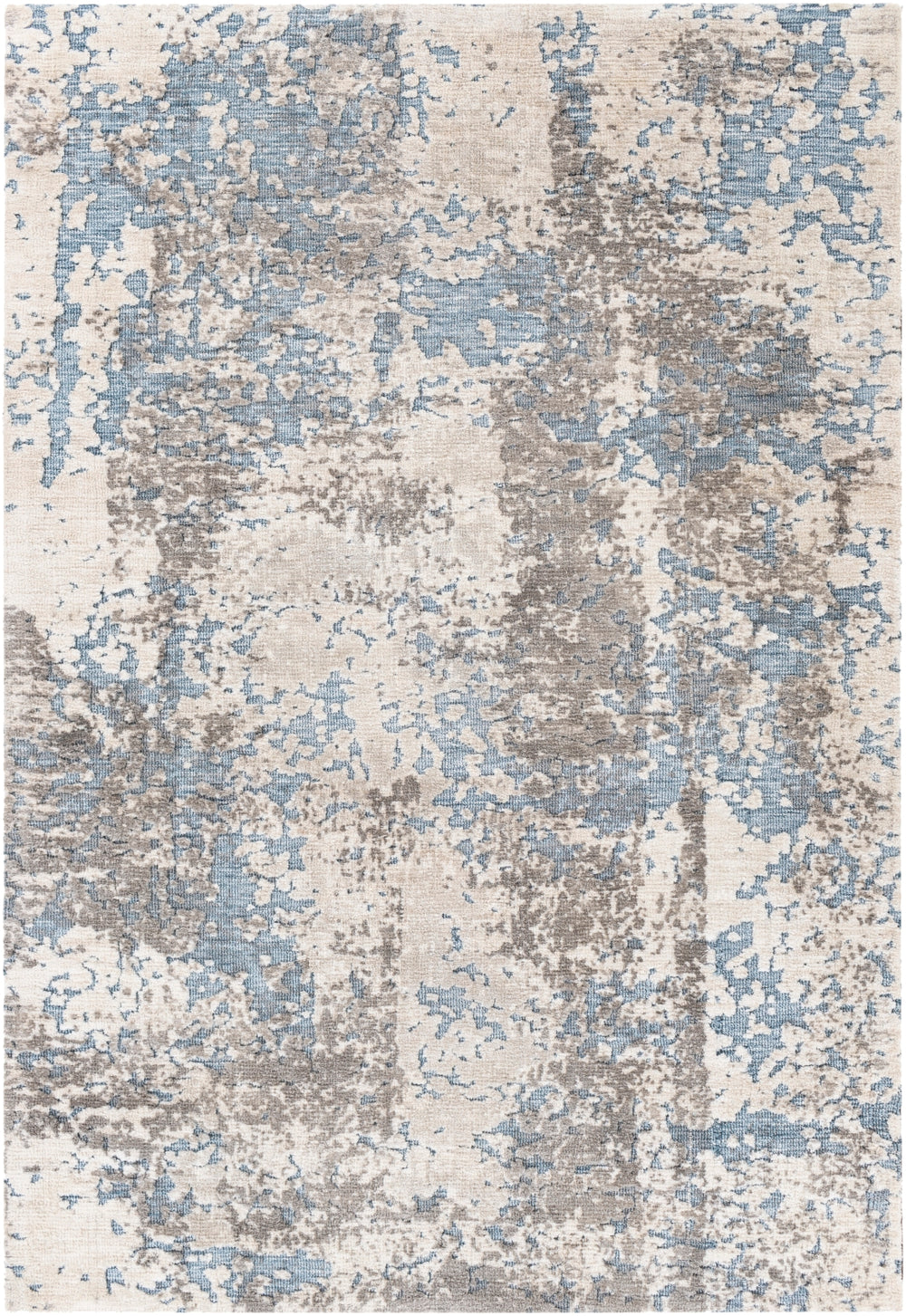 Talise TLE-1005 Modern Polyester Rug TLE1005-576 Pale Blue, Denim, Medium Gray, Light Gray, Cream 100% Polyester 5' x 7'6"