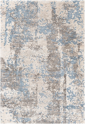 Talise TLE-1005 Modern Polyester Rug TLE1005-576 Pale Blue, Denim, Medium Gray, Light Gray, Cream 100% Polyester 5' x 7'6"