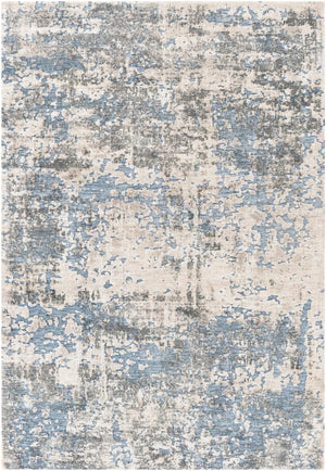 Talise TLE-1006 Modern Polyester Rug TLE1006-576 Medium Gray, Taupe, Denim, Pale Blue, Cream 100% Polyester 5' x 7'6"