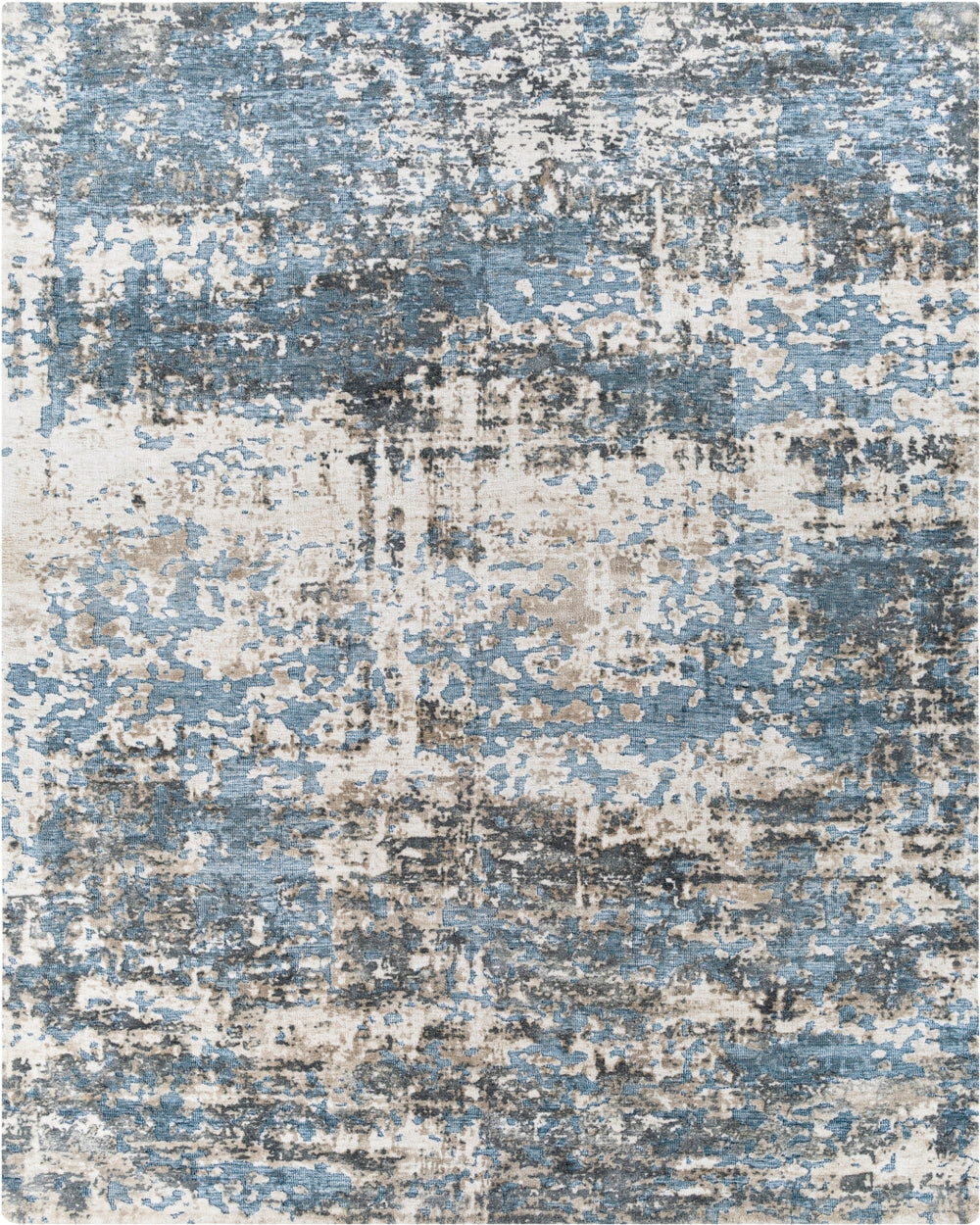 Talise TLE-1006 Modern Polyester Rug TLE1006-576 Medium Gray, Taupe, Denim, Pale Blue, Cream 100% Polyester 5' x 7'6"