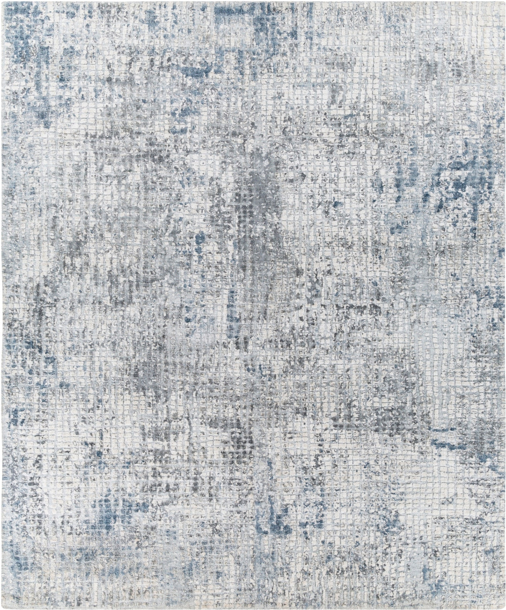 Talise TLE-1007 Modern Polyester Rug TLE1007-576 Denim, Medium Gray, Pale Blue, Cream 100% Polyester 5' x 7'6"