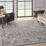 Nourison Nyle NYE02 Bohemian Machine Made Power-loomed Indoor only Area Rug Navy Multicolor 12' x 15'9" 99446104847