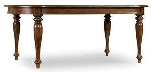 Hooker Furniture Leesburg Traditional-Formal Leg Table with Two 18'' Leaves in Rubberwood Solids and Mahogany Veneers 5381-75200