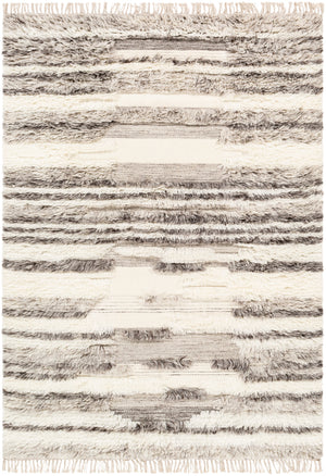 Tulum TMU-2301 Cottage NZ Wool Rug TMU2301-912 Cream, Dark Brown, Light Gray 100% NZ Wool 9' x 12'