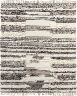 Tulum TMU-2301 Cottage NZ Wool Rug TMU2301-810 Cream, Dark Brown, Light Gray 100% NZ Wool 8' x 10'