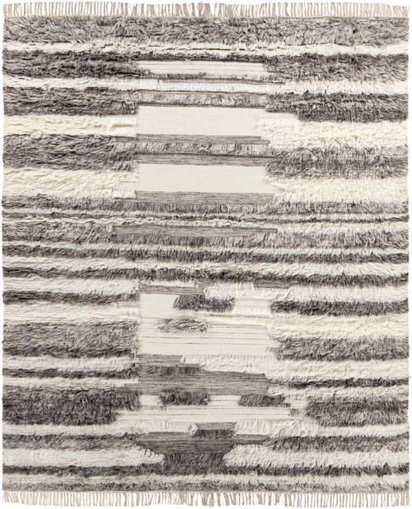 Tulum TMU-2301 Cottage NZ Wool Rug TMU2301-810 Cream, Dark Brown, Light Gray 100% NZ Wool 8' x 10'