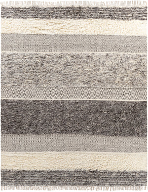 Tulum TMU-2302 Cottage NZ Wool Rug TMU2302-810 Cream, Medium Gray, Taupe, Dark Brown 100% NZ Wool 8' x 10'