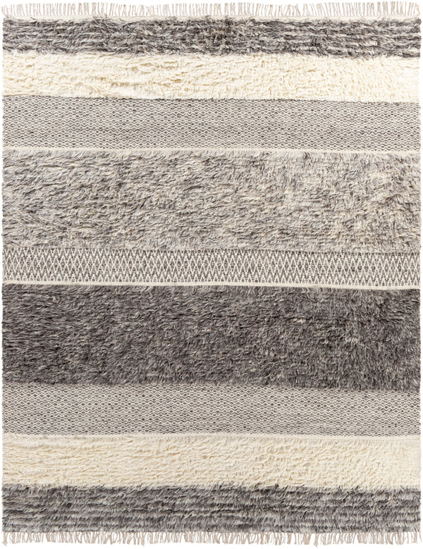 Tulum TMU-2302 Cottage NZ Wool Rug TMU2302-810 Cream, Medium Gray, Taupe, Dark Brown 100% NZ Wool 8' x 10'