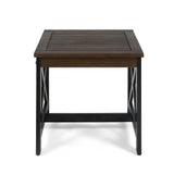 Noble House Bethany Indoor Farmhouse Acacia Wood End Table, Dark Brown and Black