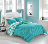 Normani Aqua King 4pc Duvet Set