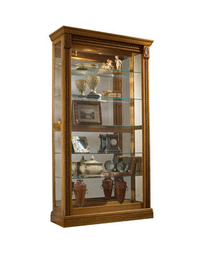 Pulaski Furniture Lighted Sliding Door 5 Shelf Curio Cabinet in Maple Brown 20484-PULASKI 20484-PULASKI