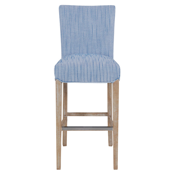 Milton Fabric Bar Stool - Upscale Comfort with Classic Parsons Style and Natural Wood Legs for Dining