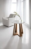 Hooker Furniture Melange Transitional Natural Parota with Venetian White Marble Luca End Table 638-50427-00