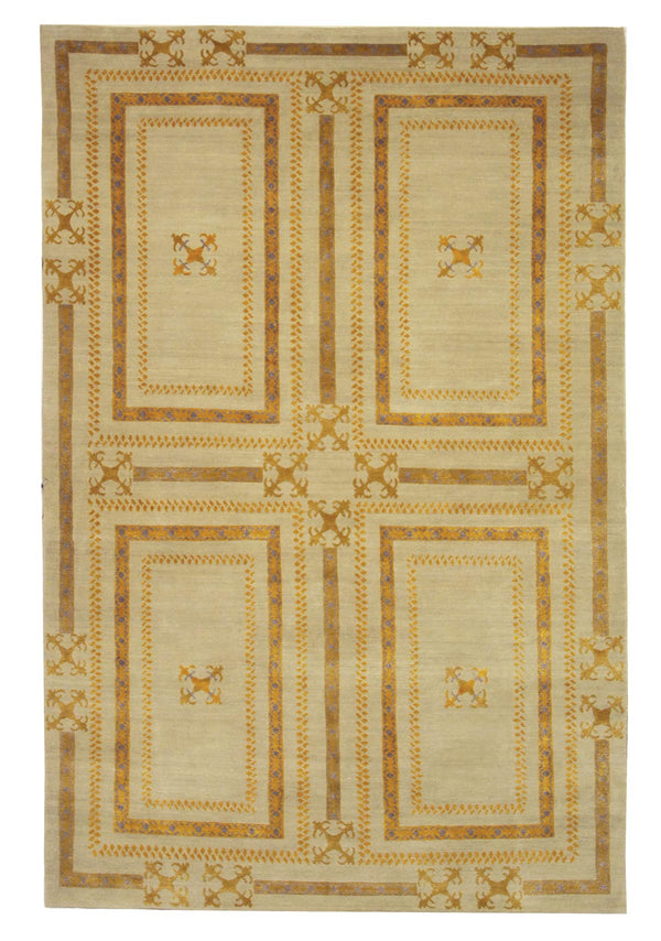 Thomas O'Brien Dufour Rug: Elegant Wool & Silk Classic with Medallions for Timeless Home Décor