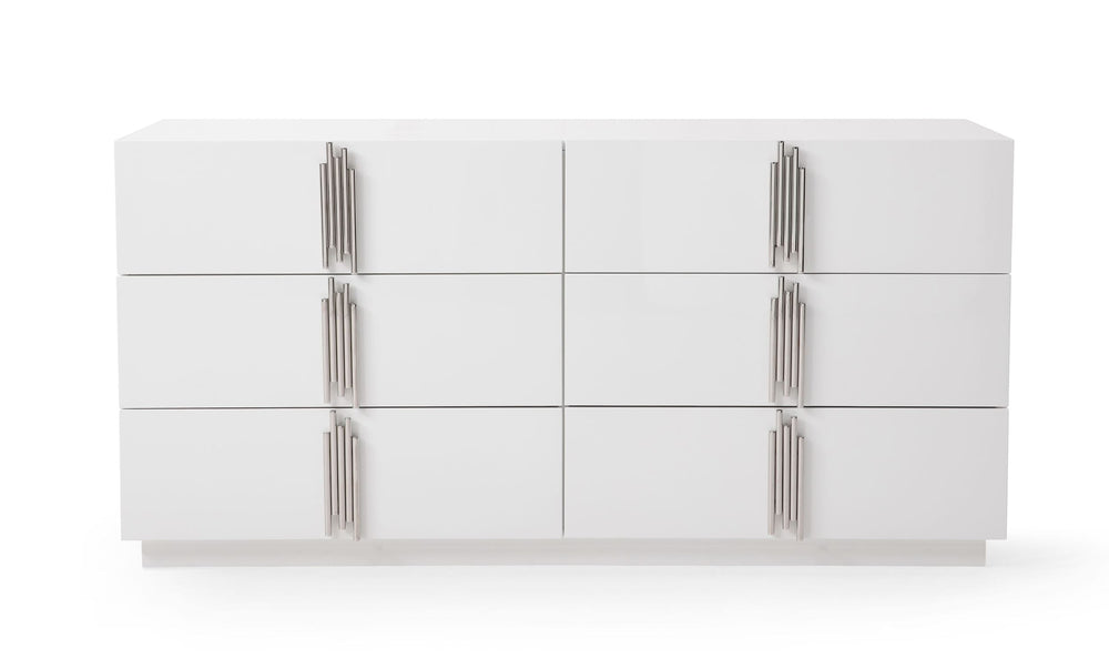 VIG Furniture Modrest Token - Modern White & Stainless Steel Dresser VGVCJ815-WHT-DRS