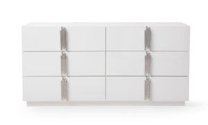 VIG Furniture Modrest Token - Modern White & Stainless Steel Dresser VGVCJ815-WHT-DRS