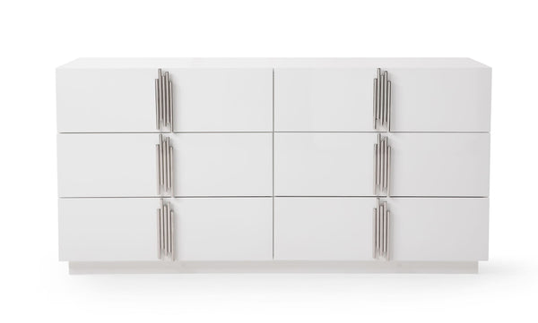VIG Furniture Modrest Token - Modern White & Stainless Steel Dresser VGVCJ815-WHT-DRS