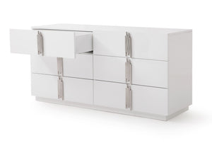 VIG Furniture Modrest Token - Modern White & Stainless Steel Dresser VGVCJ815-WHT-DRS
