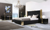 VIG Furniture Modrest Token - Eastern King Modern Black + Gold Bed + Nightstands VGVCBD815-BLK-BED-2NS-SET-EK