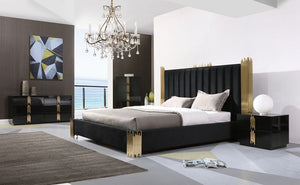 VIG Furniture Modrest Token - California King Modern Black + Gold Bed + Nightstands VGVCBD815-BLK-BED-2NS-SET-CK