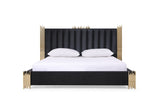 VIG Furniture Modrest Token - Eastern King Modern Black + Gold Bed + Nightstands VGVCBD815-BLK-BED-2NS-SET-EK