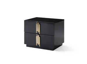 VIG Furniture Modrest Token - Modern Black + Gold Bed + Nightstands VGVCBD815-BLK-BED-2NS-SET