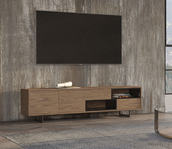 VIG Furniture Modrest Torlonia Modern Walnut & Black TV Stand VGBBMF1311A