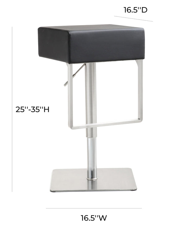 Seville Black Stainless Adjustable Barstool