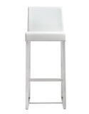 Denmark White Stainless Steel Barstool (Set of 2)