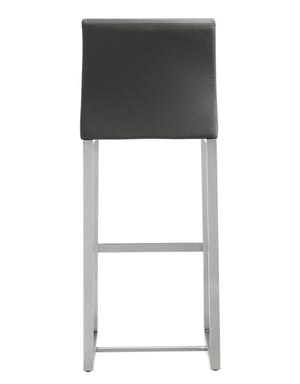 Denmark Grey Stainless Steel Barstool (Set of 2)