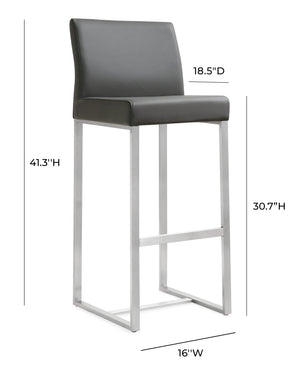 Denmark Grey Stainless Steel Barstool (Set of 2)
