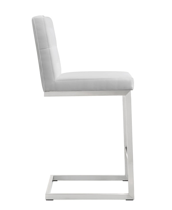 Helsinki White Stainless Steel Counter Stool - Set of 2