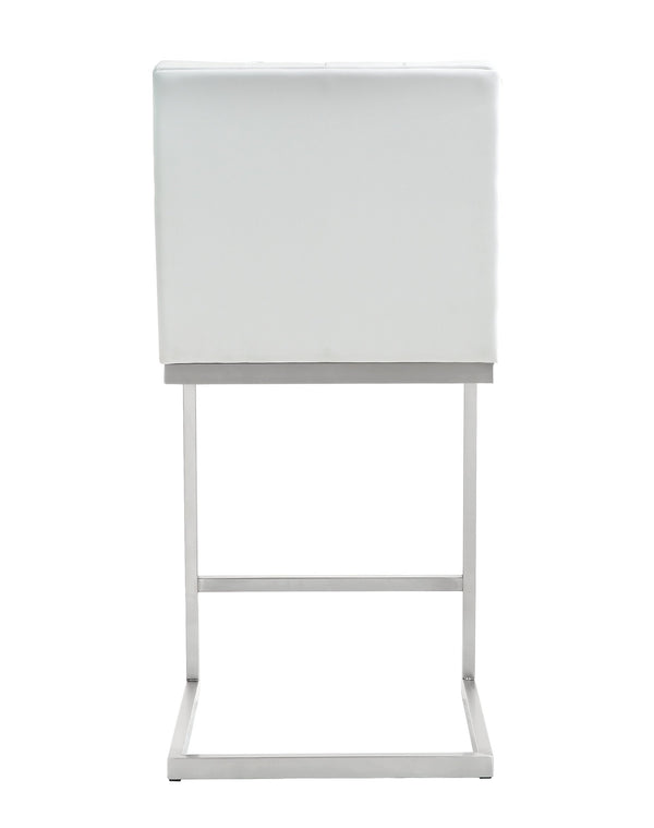 Helsinki White Stainless Steel Counter Stool - Set of 2
