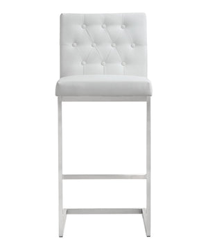 Helsinki White Stainless Steel Barstool - Set of 2