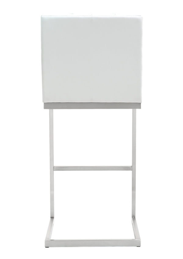 Helsinki White Stainless Steel Barstool - Set of 2