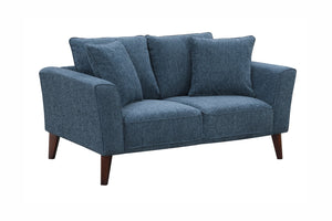 Porter Designs Percy Soft Microfiber Contemporary Loveseat Blue 01-33C-02-5311