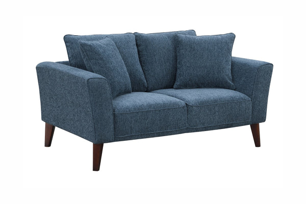 Porter Designs Percy Soft Microfiber Contemporary Loveseat Blue 01-33C-02-5311