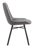 Zuo Modern Tyler 100% Polyurethane, Plywood, Steel Modern Commercial Grade Dining Chair Set - Set of 2 Vintage Gray, Black 100% Polyurethane, Plywood, Steel