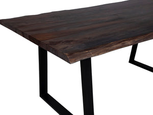 Porter Designs Manzanita Live Edge Solid Acacia Wood Natural Dining Table Gray 07-196-01-DT82MT-KIT