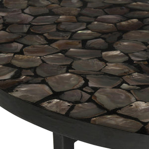 Cheyenne Coffee Table - Striking Blue and White Chevron Design with Sleek Lacquer Finish & Metal Frame